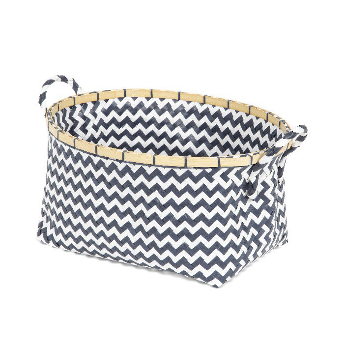 "Zig-Zag" Storage Basket - Navy Blue  1 Compactor