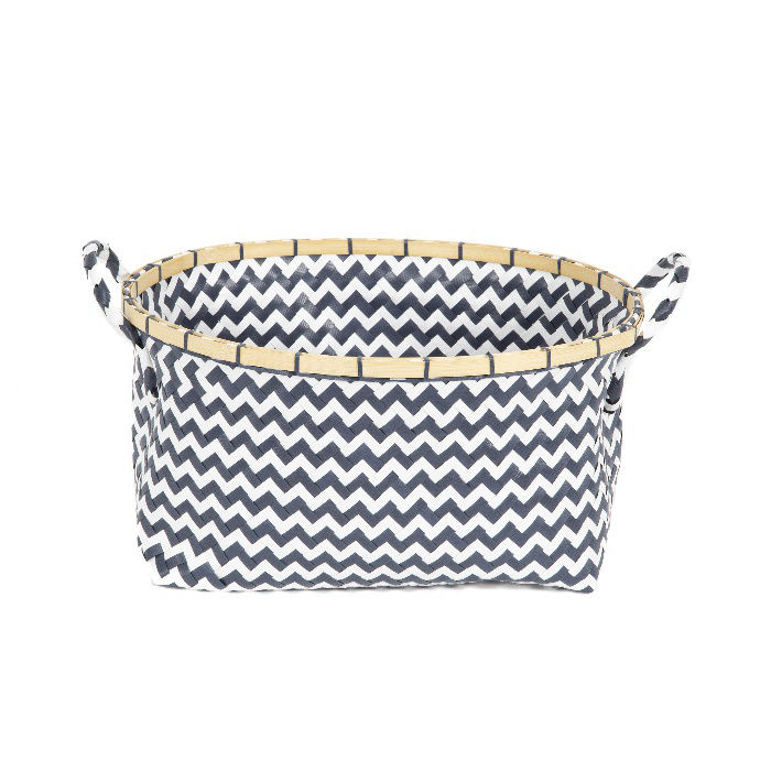 "Zig-Zag" Storage Basket - Navy Blue  2 Compactor