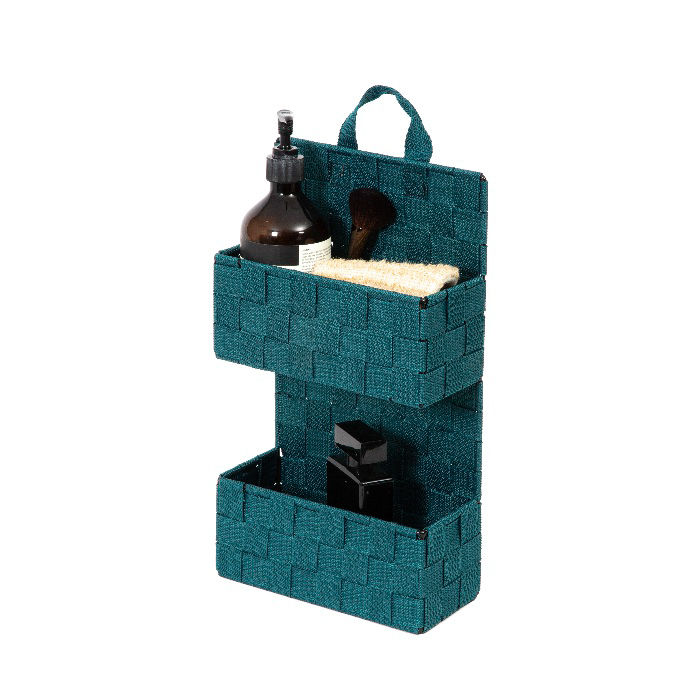"Bristol" 2-tier Hanging Storage Basket - Peacock Blue 4 Compactor
