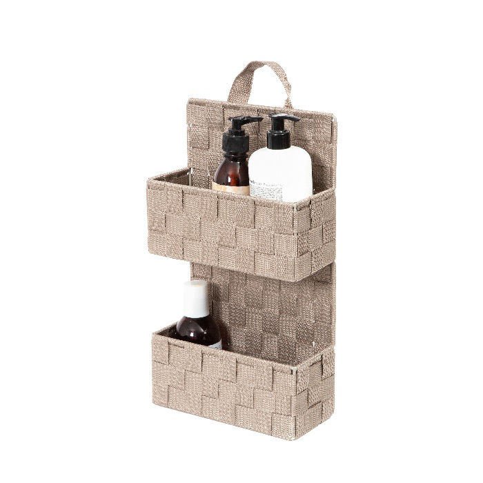 "Bristol" 2-tier Hanging Storage Basket - Taupe 4 Compactor