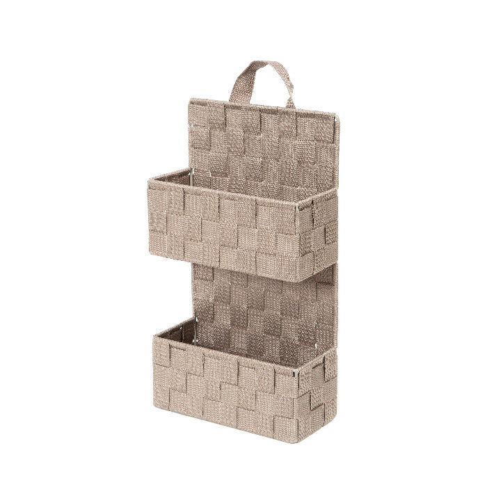 "Bristol" 2-tier Hanging Storage Basket - Taupe 1 Compactor