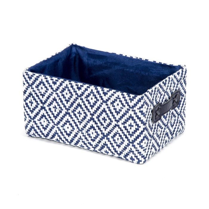 "Enzo" Storage Basket - Navy Blue  1 Compactor