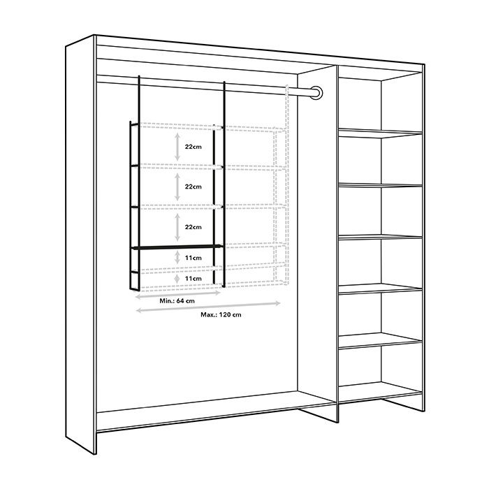 XTend Adjustable Wardrobe Extension Kit 10 Compactor