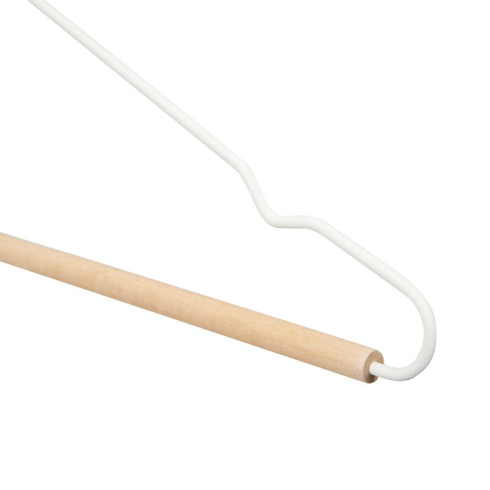 Set of 2 "Helsinski" Wooden Clothes Hangers - White 2 Compactor