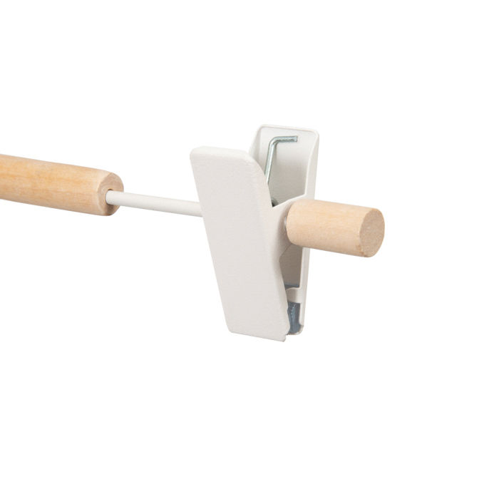 "Helsinski" Wooden Clothes Hanger with Metal Clip - White 3 Compactor