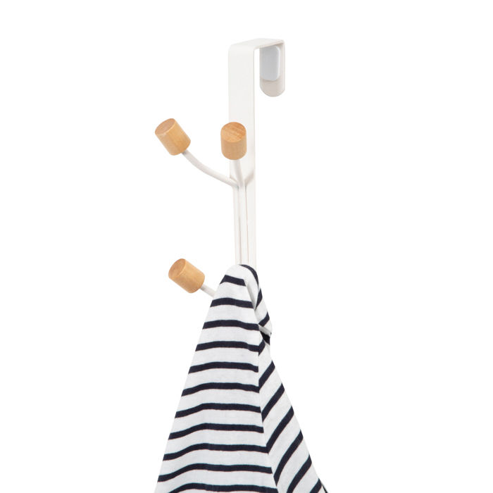 "Helsinski" 4 Hook Over Door Hanger - White  5 Compactor