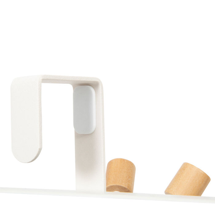 "Helsinski" 4 Hook Over Door Hanger - White  4 Compactor