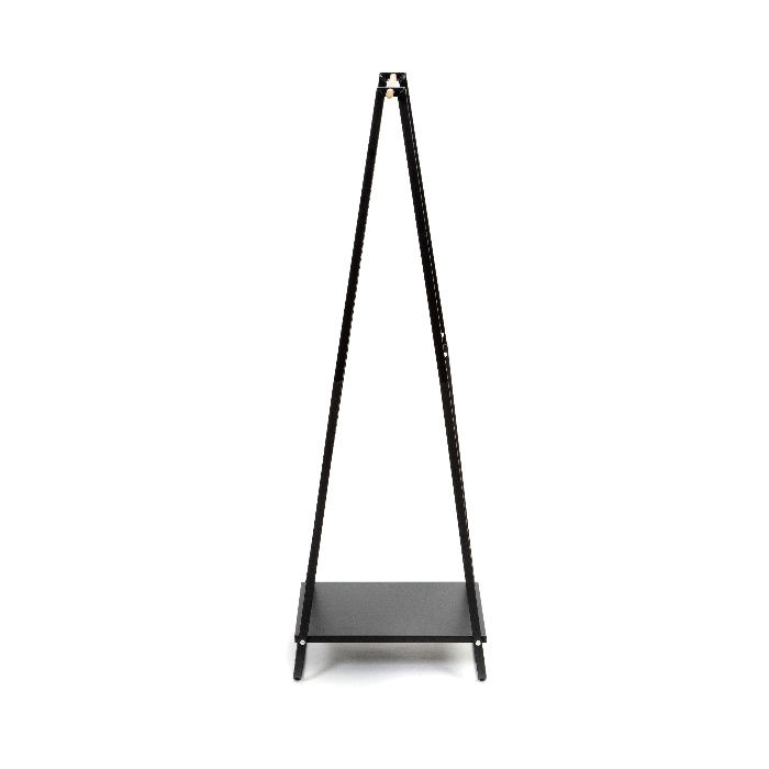 Black Nora Single Metal Clothes Hanging Rail 3 Compactor