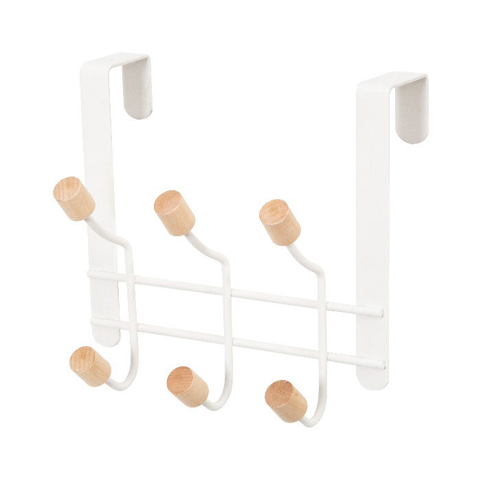 "Helsinski" 6 Hook Over Door Hanger - White  1 Compactor