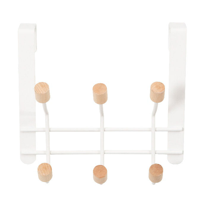 "Helsinski" 6 Hook Over Door Hanger - White  2 Compactor