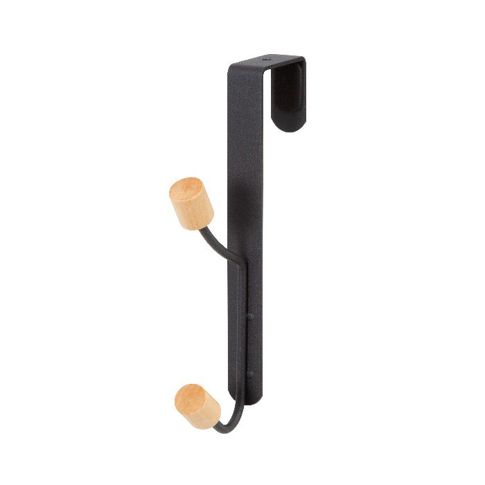 "Helsinski" 2 Hook Over Door Hanger - Black  1 Compactor