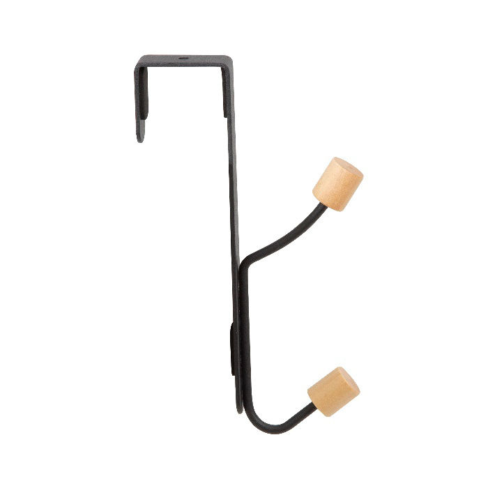 "Helsinski" 2 Hook Over Door Hanger - Black  3 Compactor