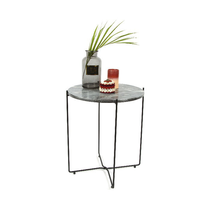 "Agneta" Black Marble Side Table Copenhagen 3 Compactor