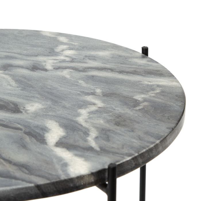 "Agneta" Black Marble Side Table Copenhagen 2 Compactor