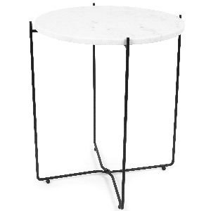 "Agneta" White Marble Side Table Copenhagen 1 Compactor