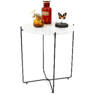 "Agneta" White Marble Side Table Copenhagen 3 Compactor