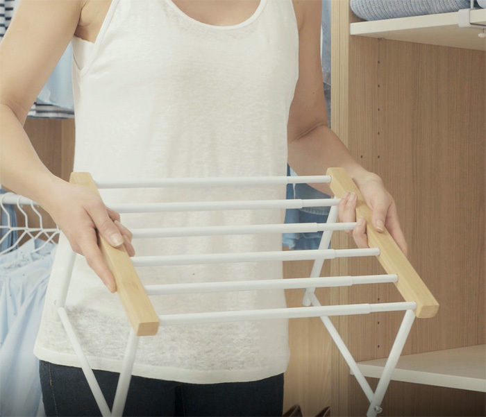 XTend Extendable Storage Shelf with Bamboo Frame  5 Compactor