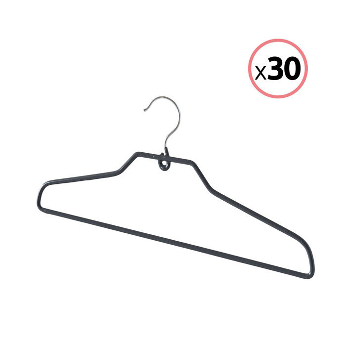 Set of 30 "Sticky" Non Slip Curved Clothes Hangers 1 Compactor