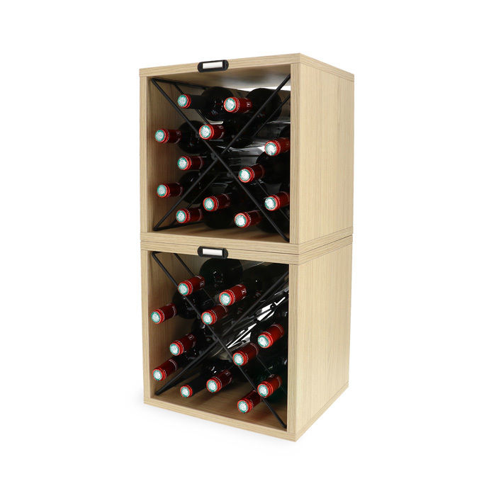 Set of 2 Copenhagen Stackable Cube Wine Racks 2 Compactor
