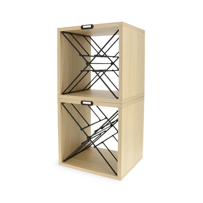 Set of 2 Copenhagen Stackable Cube Wine Racks 1 Compactor
