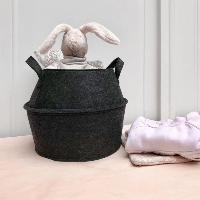 Small "Belly" storage basket in felt  4 Compactor