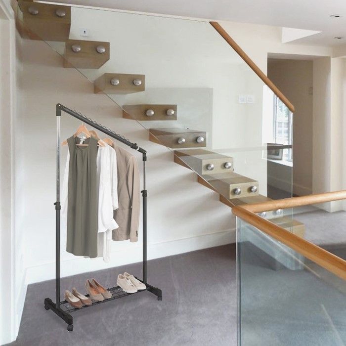 Under stairs clothes rails - Black and silver 7 Compactor