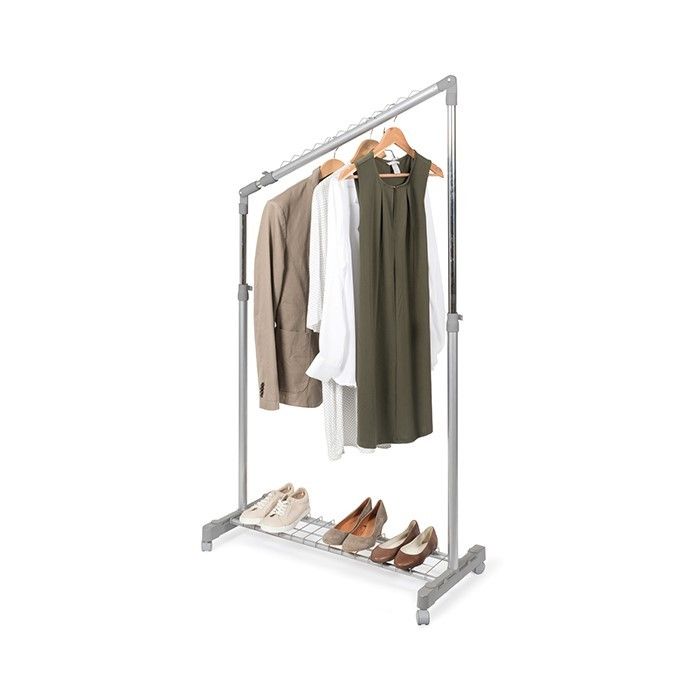 Under stairs clothes rails - grey and silver 1 Compactor