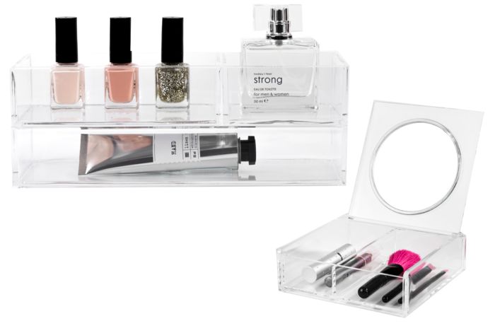 Make-Up Organiser and Compact Set - Transparent 1 Compactor