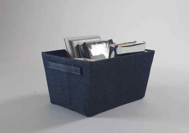 "Rio" Woven Storage Basket -  Navy Blue 5 Compactor