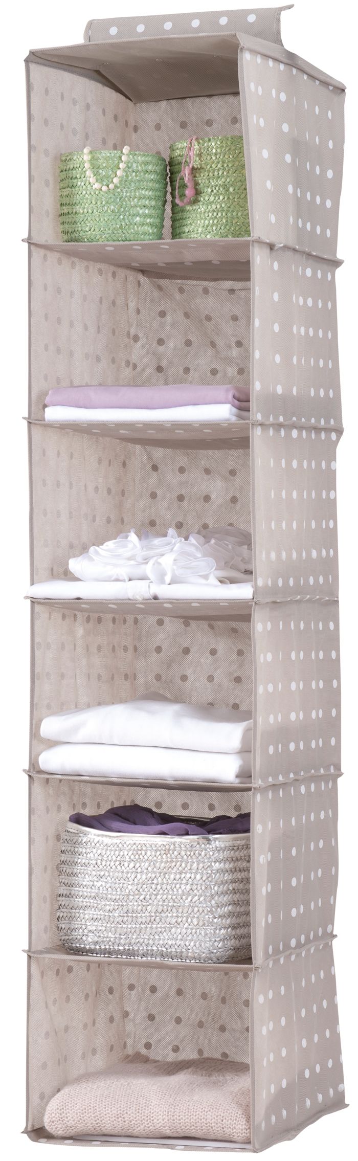 Rivoli Hanging Clothes Organiser with 6 Compartments 1 Compactor