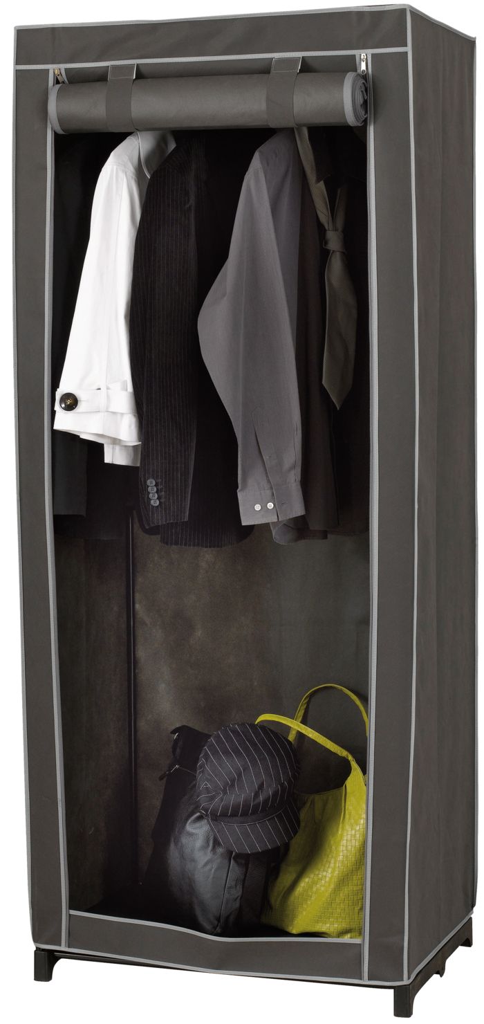 Cottage Canvas Metal Frame Portable Wardrobe with Organiser  6 Compactor