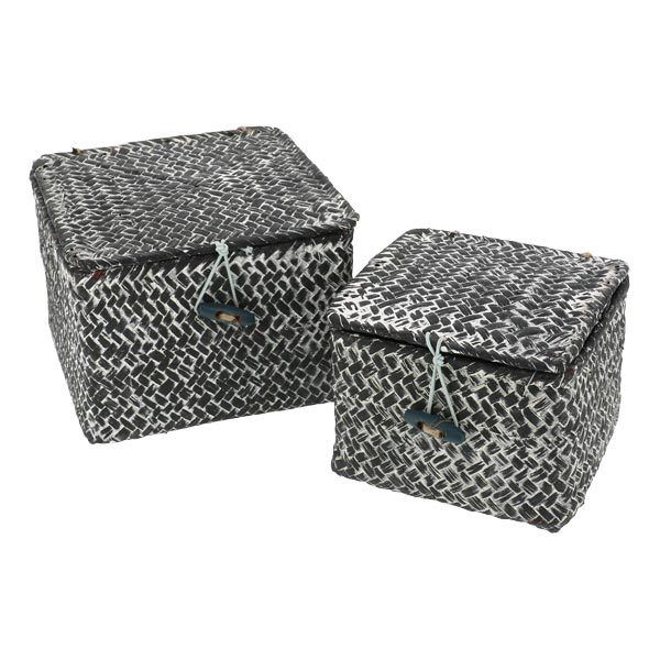 Set of 2 "Tresor" Storage Baskets Dark grey