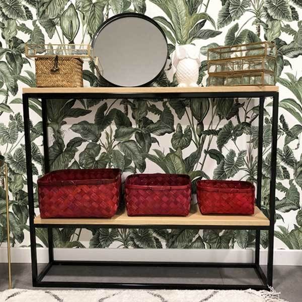 Set of 3 baskets "Hanoi" red