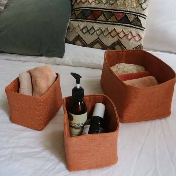 Set of 3 baskets "Noah" - Terracotta