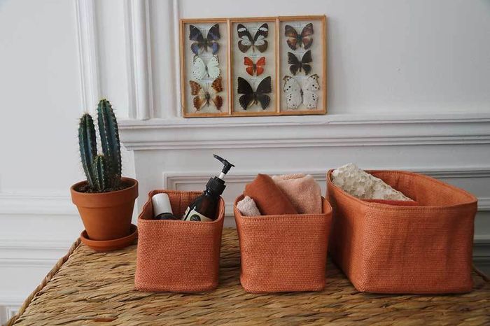 Set of 3 baskets "Noah" - Terracotta