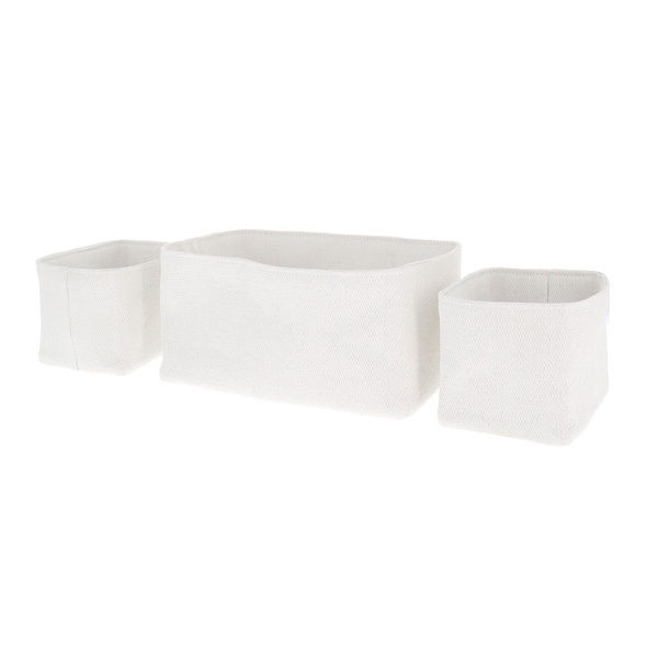 Set of 3 baskets "Noah" - White