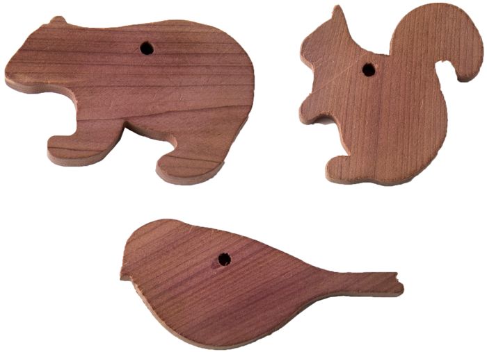 Set of 3 Moth Repellant Cedar Wood Animals for Drawers 1 Compactor