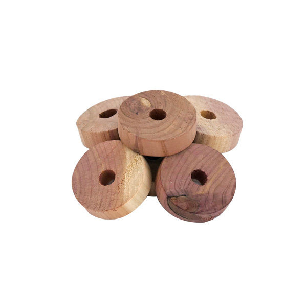 Set of 6 Moth Repellant Cedar Rings for Drawers