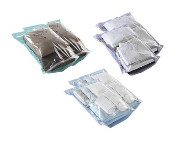 Set of 6 Manual Roll Up Space Saving Travel Storage Bags  - Small, Medium and Large 4 Compactor