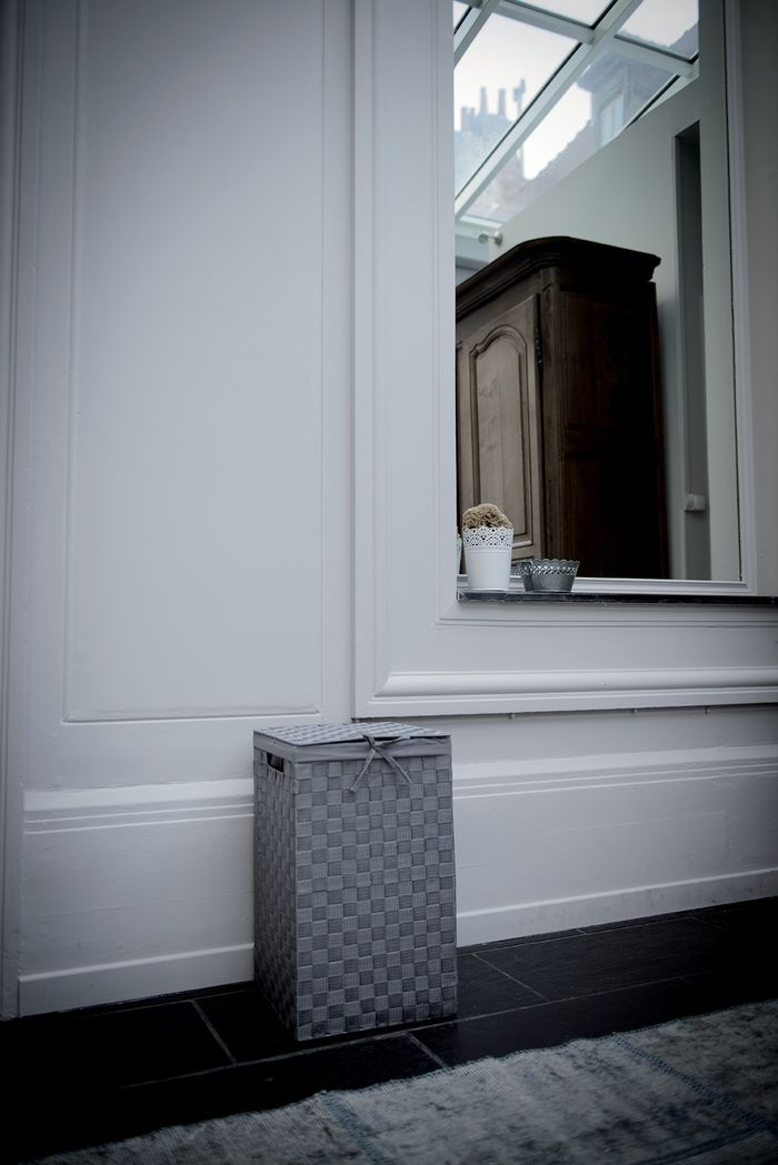 "Stan" Square Laundry Basket - Grey 2 Compactor