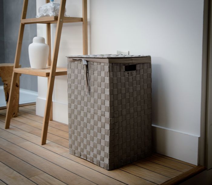 "Stan" Square Laundry Basket - Taupe 2 Compactor