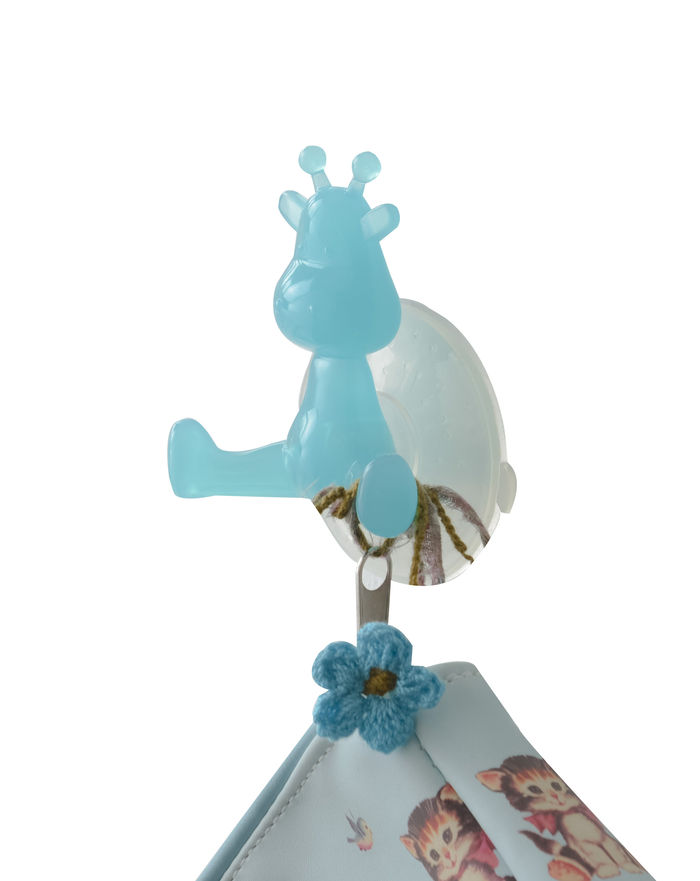 "Funny" Giraffe Suction Wall Hook - Turquoise 1 Compactor