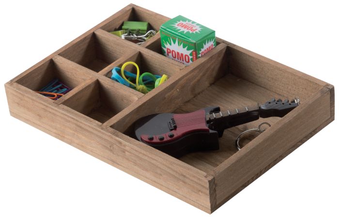 "Vintage" 7 compartment wooden tray 1 Compactor