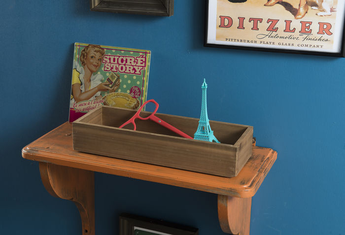 "Vintage" long wooden tray 3 Compactor