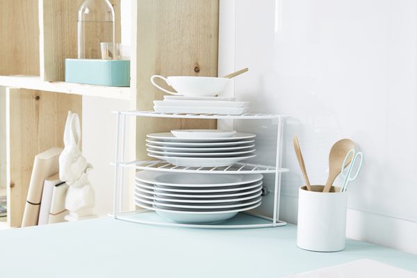 Rounded Corner Kitchen Storage Organiser Shelf / Rack 4 Compactor