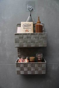2-tier hanging storage basket "Bristol" - Taupe