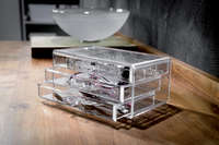 Large 3 Drawer Jewellery Box - Transparent