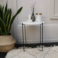 Agneta white marble side table