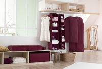 Hanging Clothes Organiser with 6 Compartments - Burgundy