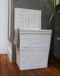 Kimo white paper laundry hamper